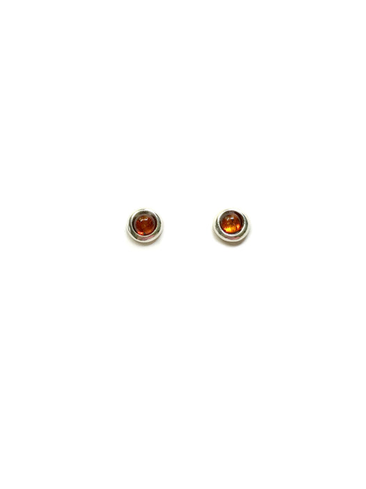 Round Baltic Amber Posts | Sterling Silver Studs Earrings | Light Years