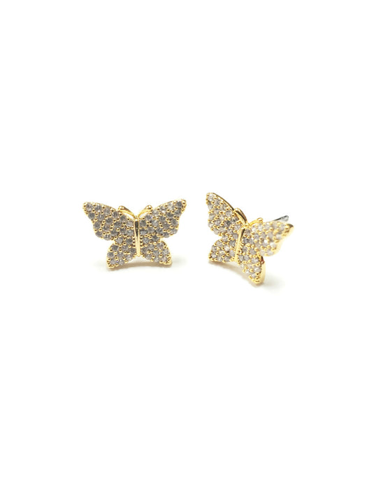 Pave CZ Butterfly Posts | Gold Plated Studs Earrings | Light Years