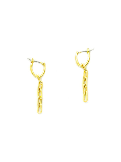 Chain Link Hoops | Pincatch Gold Plated Earrings | Light Years Jewelry