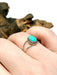 Rope Border Turquoise Ring | Sterling Silver size 5 6 7 8 9 | Light Years