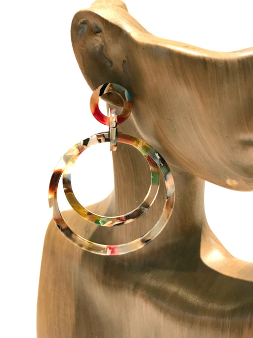 Colorful Acrylic Circle Statement Earrings | Fashion Posts | Light Years