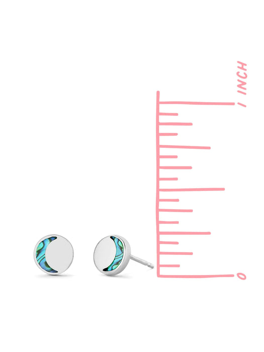 Inlay Crescent Posts | Turquoise Abalone Studs Earrings | Light Years