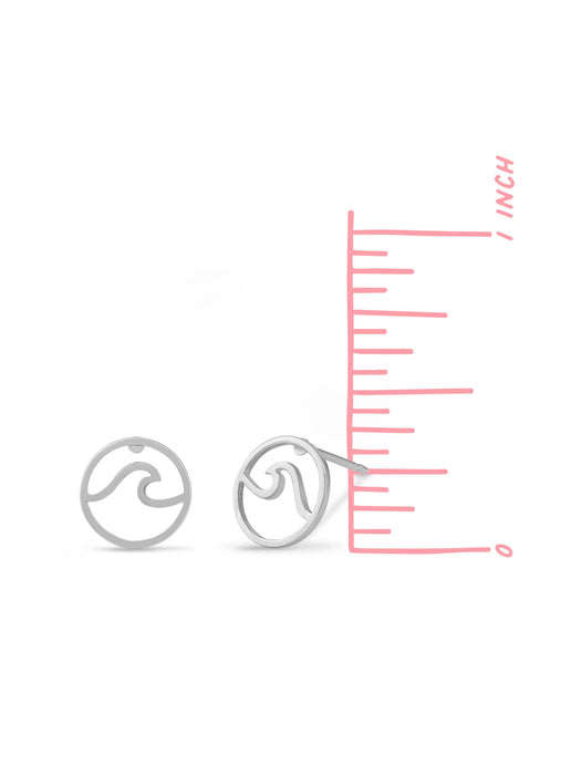 Encircled Wave Posts by boma | Sterling Silver Studs Earrings | Light Years