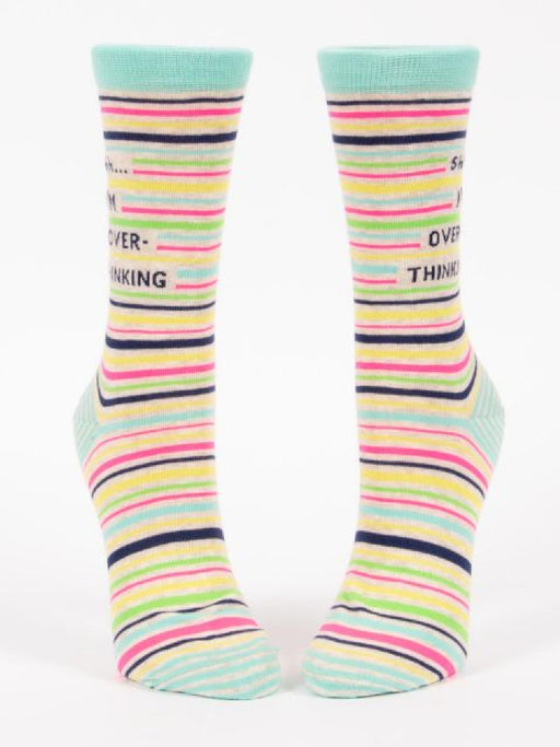 Shhh, I'm Overthinking Striped Women's Crew Socks | Light Years Jewelry