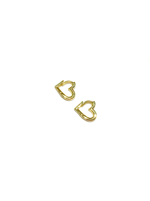 Heart Shaped Huggie Hoops | Trendy Gold Plated Earrings | Light Years