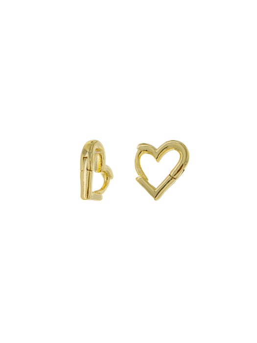 Heart Shaped Huggie Hoops | Trendy Gold Plated Earrings | Light Years
