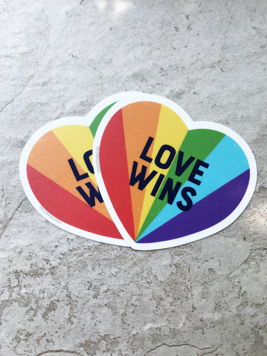 Love Wins Stickers | Rainbow Pride Heart | Light Years Jewelry