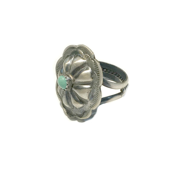 Navajo Concho Ring | Tim Yazzie Sterling Silver Size 7 8 9 | Light Years
