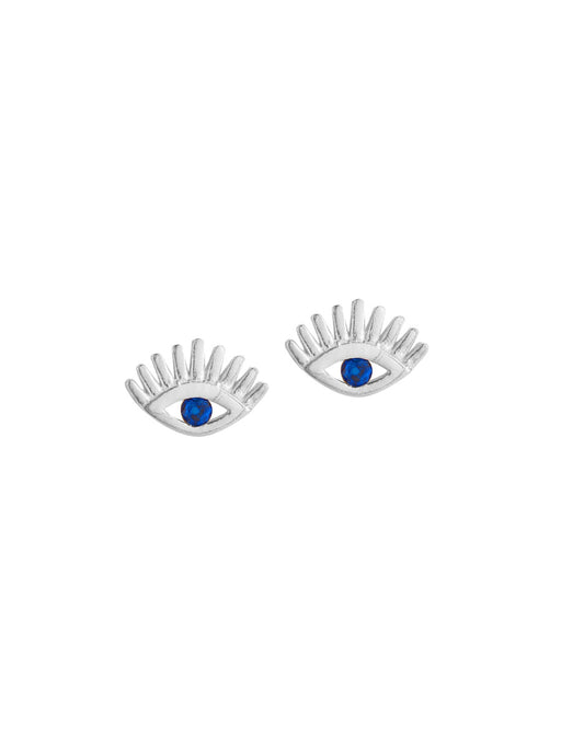 Blue CZ Eye Posts | Sterling Silver Gold Vermeil Studs Earrings | Light Years