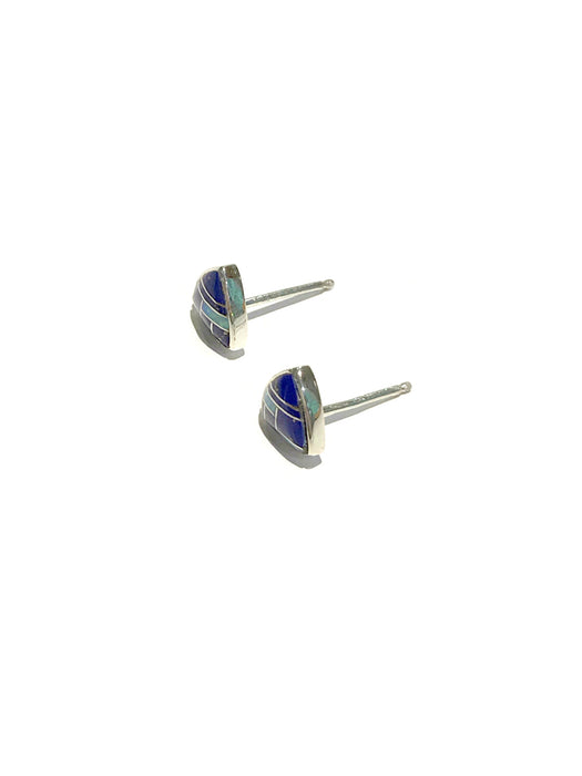 Stone Triangle Inlay Posts | Sterling Silver Stud Earrings | Light Years