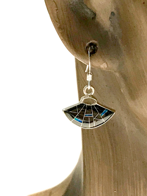 Onyx & Opal Fan Dangles | Sterling Silver Earrings | Light Years Jewelry