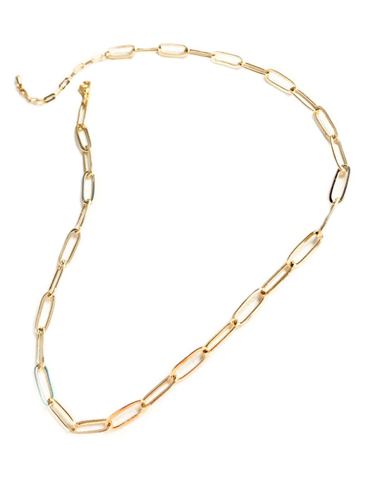 Roberto Coin Designer Gold & Diamond Chunky Paperclip Necklace, 16 inches