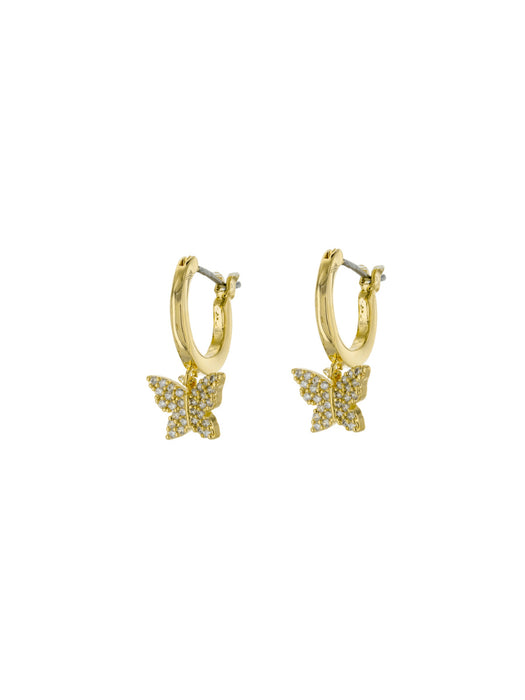 CZ Butterfly Charm Hoops | Gold Plated Earrings | Light Years Jewelry