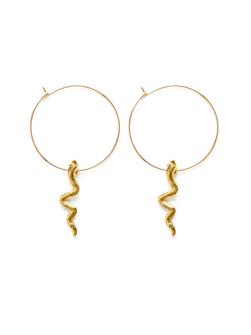 Snake Charm Hoops | Gold Filled Earrings USA Made | Light Years Jewelry