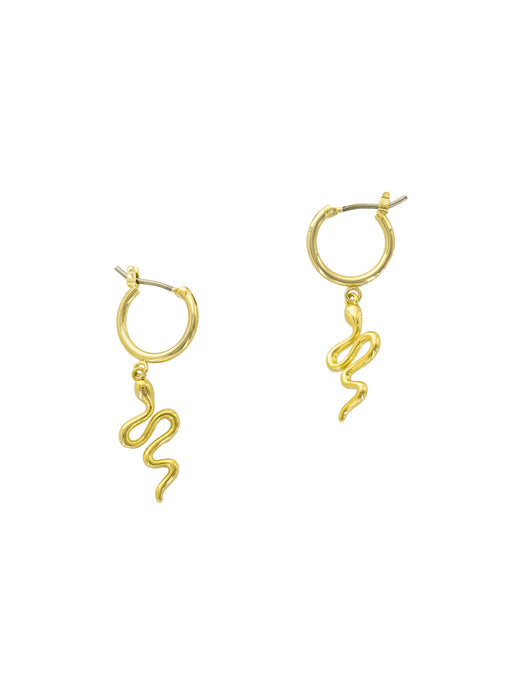 Snake Charm Hoops | Gold Plated Pincatch Earrings | Light Years Jewelry