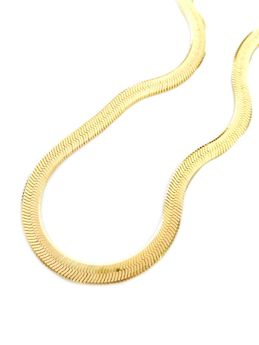 Wide Herringbone Chain Necklace | Trendy Gold Plated | Light Years