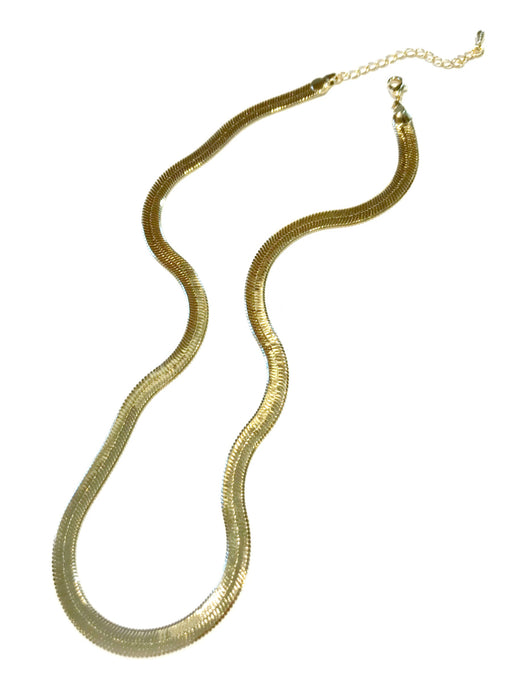 Wide Herringbone Chain Necklace | Trendy Gold Plated | Light Years