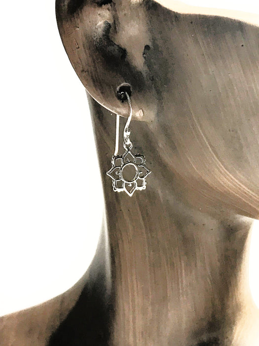 Cutout Flower Dangles | Sterling Silver Earrings | Light Years Jewelry