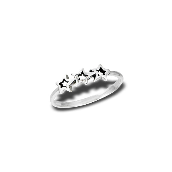 Three Silver Stars Ring | Sterling Silver Size 5 6 7 8 9 | Light Years