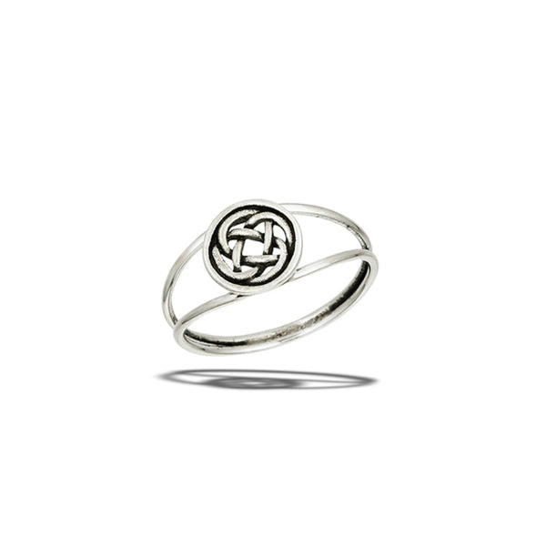Encircled Celtic Knot Ring | Sterling Silver Size 5 6 7 8 9 | Light Years