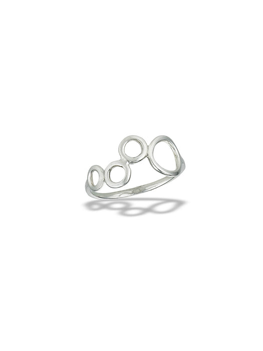 Modern Circles Ring | Sterling Silver Size 6 7 8 9 10 | Light Years