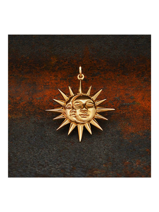 Bronze Sun & Moon Necklace | Gold Vermeil Chain | Light Years Jewelry