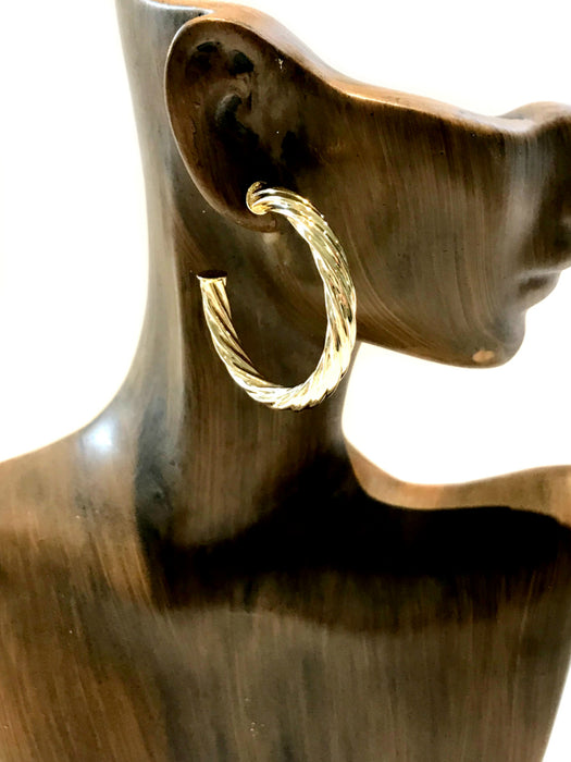 Thick Twisted Hoops | Gold Plated Posts Studs Earrings | Light Years