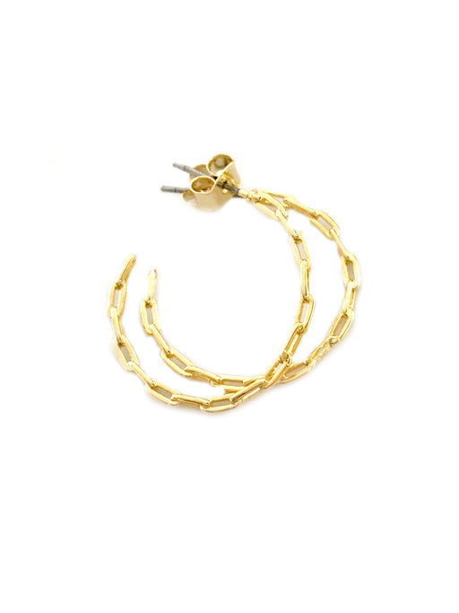Chain Link Post Hoops | Gold Plated Studs Earrings | Light Years