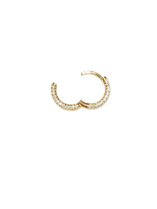 Pave Set CZ Huggie Hoops | Gold Plated Earrings | Light Years Jewelry