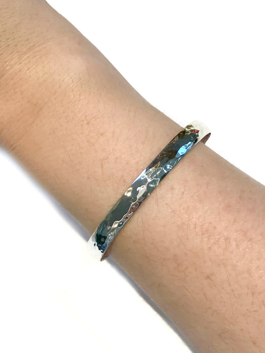 Classic Hammered Cuff Bracelet | Sterling Silver | Light Years Jewelry