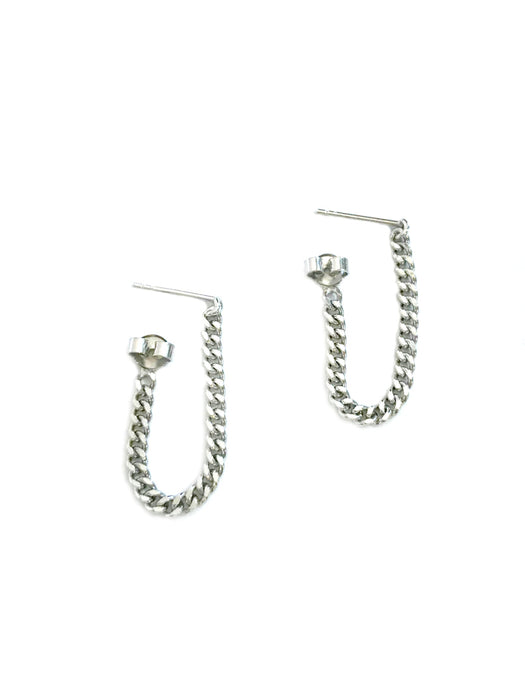 Curb Chain Loop Post Earrings | Gold Vermeil Studs Earrings | Light Years