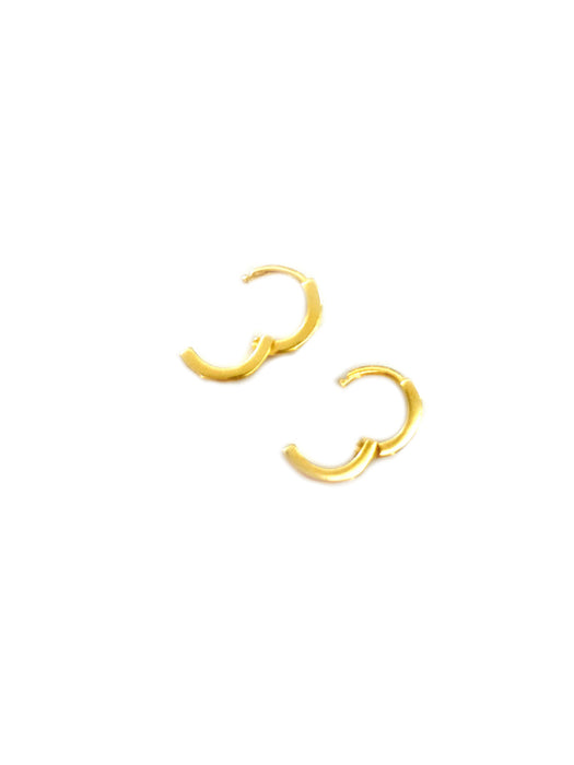 Small Thick Huggie Hoops | Sterling Silver Gold Vermeil | Light Years