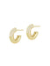 Pave CZ Post Hoops | 14k Gold Vermeil Posts Studs Earrings | Light Years
