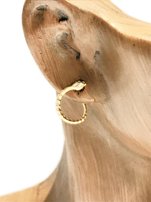 Curled Snake Post Earrings | Gold Vermeil Studs | Light Years Jewelry
