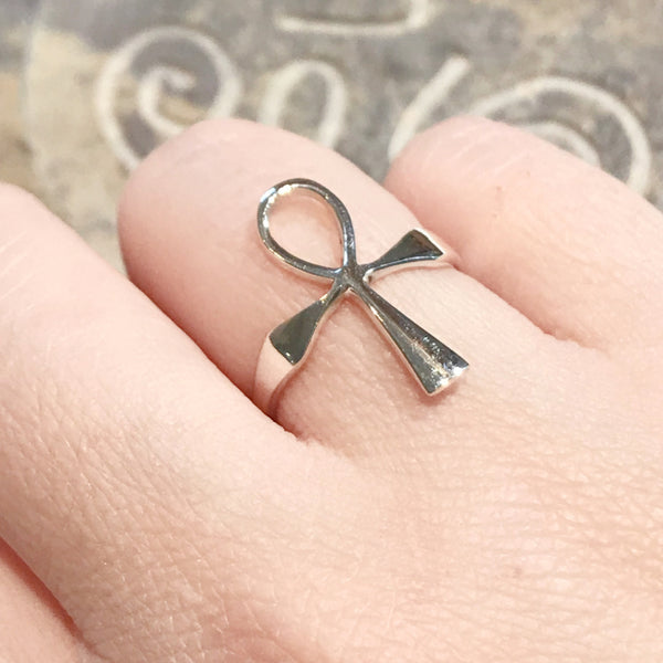 Classic Ankh Ring | Sterling Silver Band Size 6 7 8 9 10 | Light Years