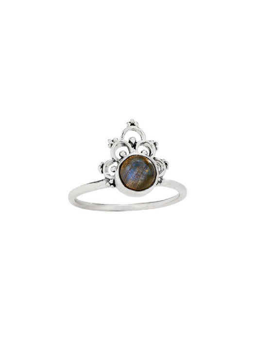 Scalloped Labradorite Ring | Sterling Silver Size 7 8 9 | Light Years