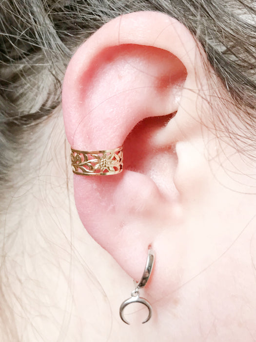 Cutout Floral Ear Cuff | 14kt Gold Filled USA | Light Years Jewelry