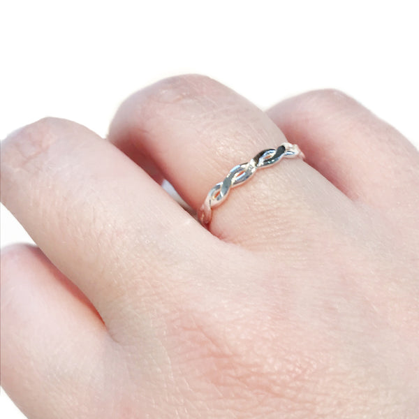 Thick Twisted Band | Sterling Silver Ring Size 5 6 7 8 9 10 | Light Years
