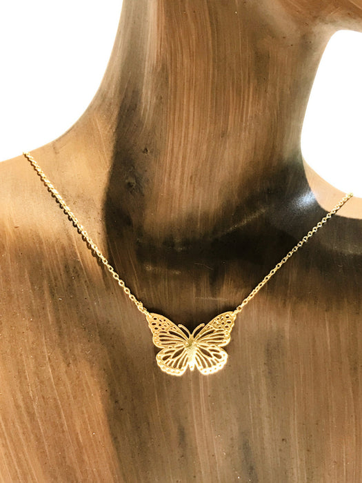 Cutout Butterfly Necklace | Rose Gold Trendy Summer Chain | Light Years 