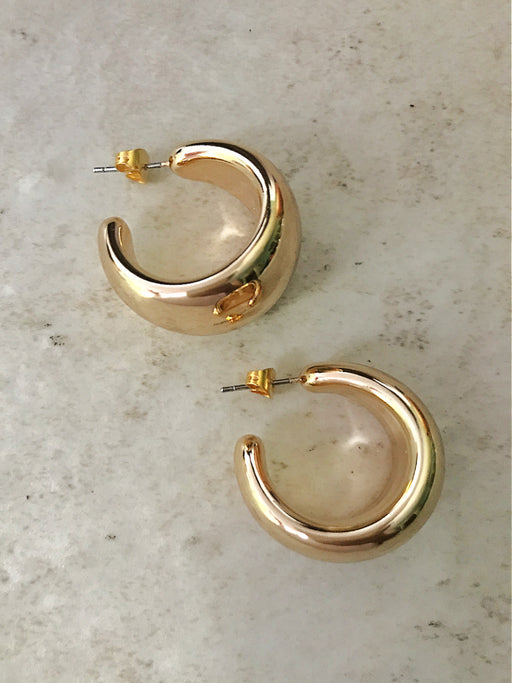 Wide Bubble Hoops | Gold Plated Fashion Earrings | Light Years Jewelry
