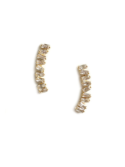 CZ Baguettes Ear Climber | Gold Plated Earrings | Light Years Jewelry