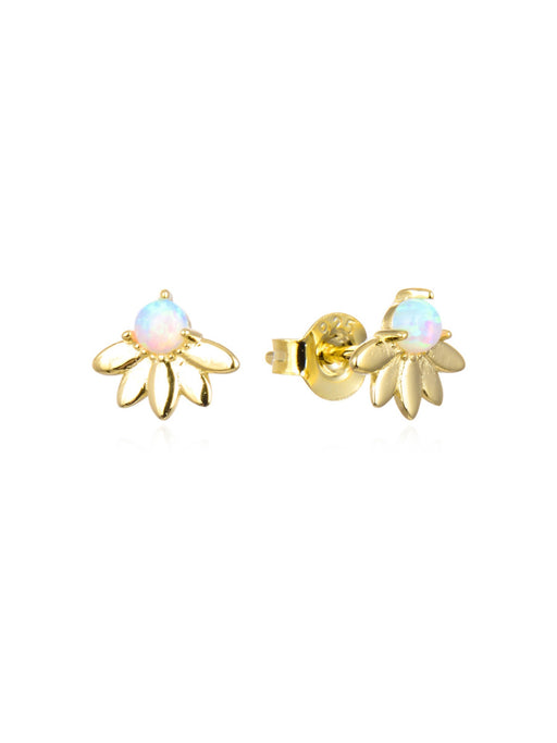 Opal Flower Posts | Gold Vermeil Sterling Silver Earrings | Light Years