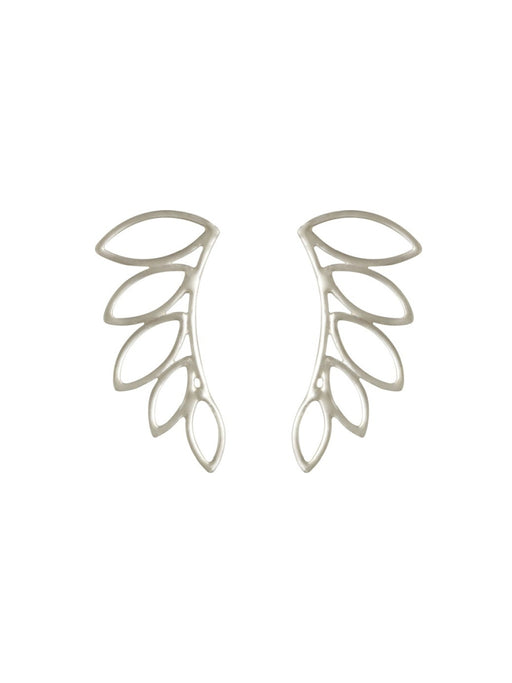 Petal Leaf Ear Climbers | Sterling Silver Earrings | Light Years Jewelry