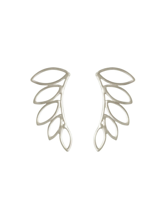 Petal Leaf Ear Climbers | Sterling Silver Earrings | Light Years Jewelry