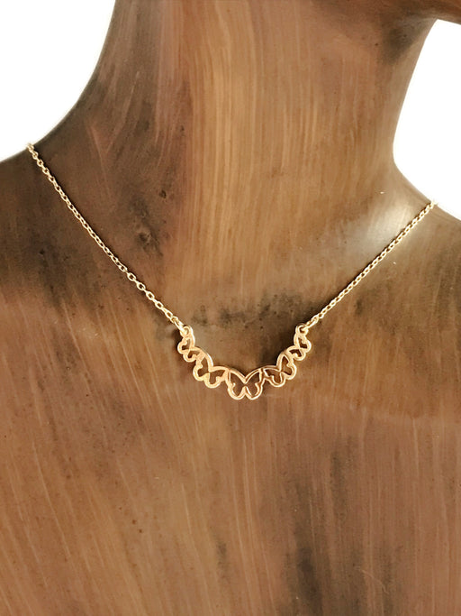 Butterfly Outline Necklace | Gold Plated Pendant Chain | Light Years