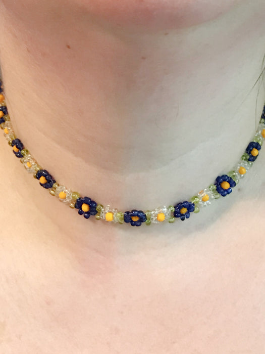 Beaded daisy necklace, y2k jewelry, necklace girlfriend, flo - Inspire  Uplift