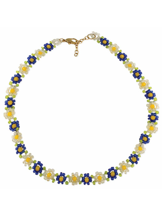 Beaded Daisy Chain Flower Choker Necklace | Light Years Jewelry
