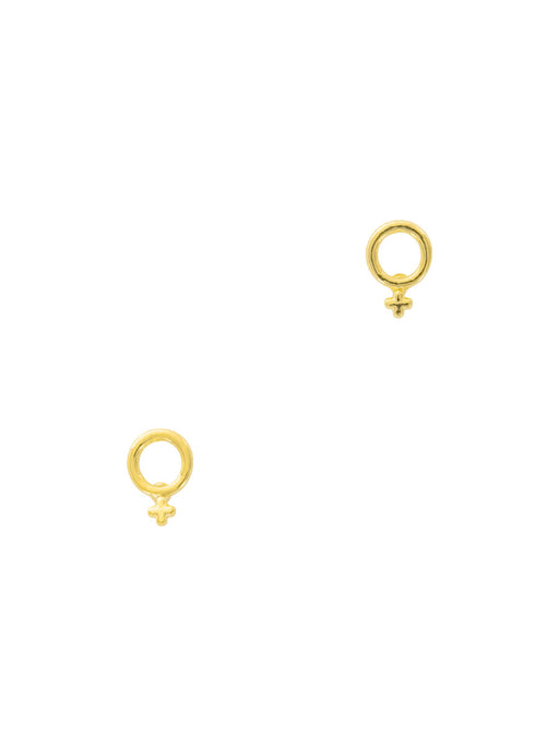 Female Woman Power Symbol Posts | Feminist Gold Plated Studs Earrings | Light Years