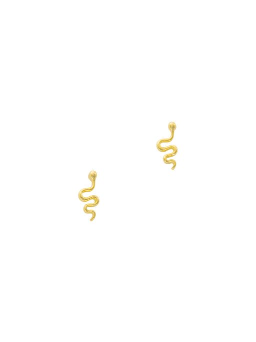 Tiny Slithering Snake Posts | Gold Plated Studs Earrings | Light Years
