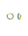 Blue White Enamel Huggie Hoops | Gold Plated Brass Earrings | Light Years